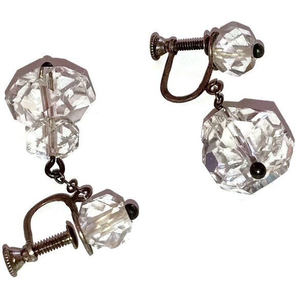 Beautiful 102-'s Crystal and Sterling Earrings - Picture 3 of 10